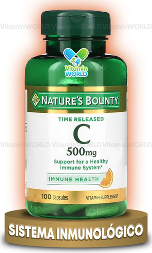 Vitamina C Acido Ascórbico 500mg Inmunidad 100 Cápsulas Sabor Sin Sabor