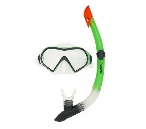 Snorkel Hydro Buceo Equipo Completo Mascara Luneta Valvula Silicona Hipoalergenica Adulto