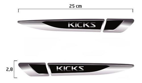 Aplique Lateral Kicks 2017/2020 Emblema Resinado Para-lama