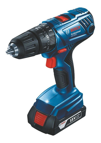 Furadeira martelete parafusadeira sem fio de 13mm Bosch GSB 180-LI 18V + acessório com maleta de transporte + cargador 18V 50Hz