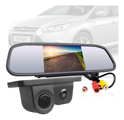 Kit Estacionamento Sensor Camera Retrovisor Lcd Focus