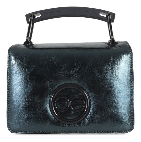 Bolsa Briefcase Para Mujer Cloe Diseño Metálico Color Verde