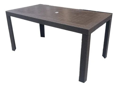 Mesa Cuadrada Grande Rattan X 6