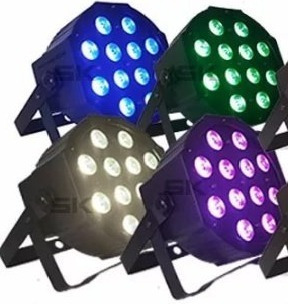 4 Canhao Refletor Led Par 64 Rgbw 12 Leds 12w Dmx Quadriled