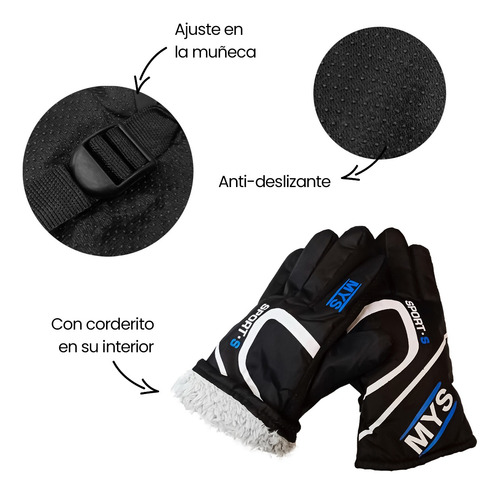 Guantes Para Frio Antideslizantes Impermeables Moto -- Otec