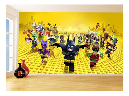 Papel De Parede 3d Heróis Batman Lego Infantil 3,5m Nhma302