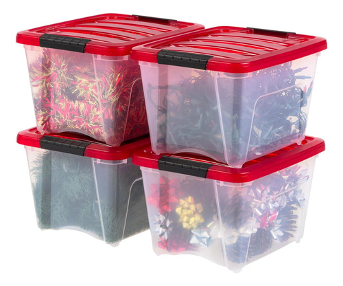 Iris Usa Cubo De Plastico Apilable Para Navidad De 19...