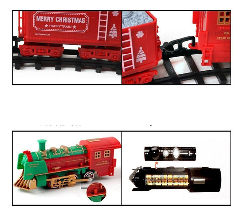 Tren Eléctrico Navideño Con Rieles Juego De Tren Navideño