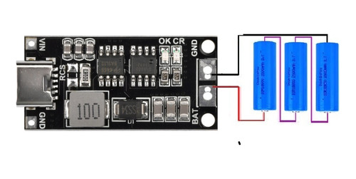 Megatronica Placa Carga Bateria Litio Usb Tipo C 