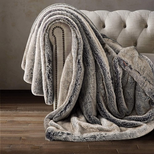 Eikei Luxury Faux Fur Throw Blanket Super Soft Oversize Thic