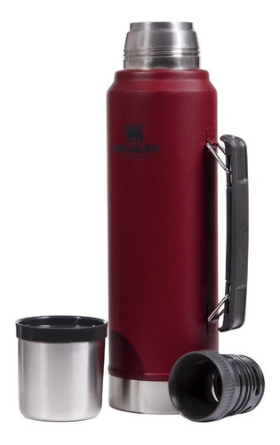Imagen 3 de 3 de Stanley Termo Clásico 1 L con Tapón Cebador de acero inoxidable rojo