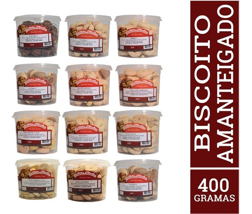 Biscoito Amanteigados Delicia Mineira Com 12 Potes Atacado