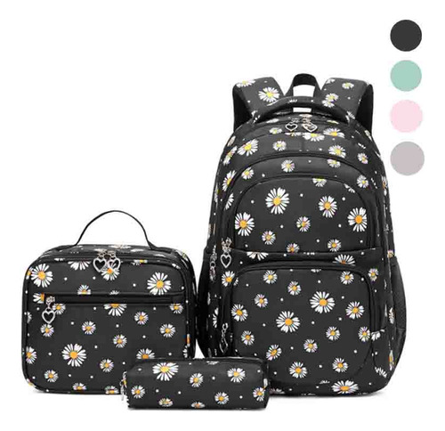 Kit Mochila School Pattern Margarida Waterproof