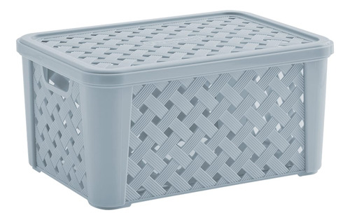 Organizador Rattan 37 Litros C/tampa 51x35x21cm Verde