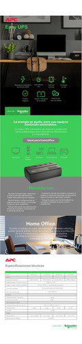 Apc Easy Ups Bv1000i-ms 1000va Entrada Y Salida De 230v