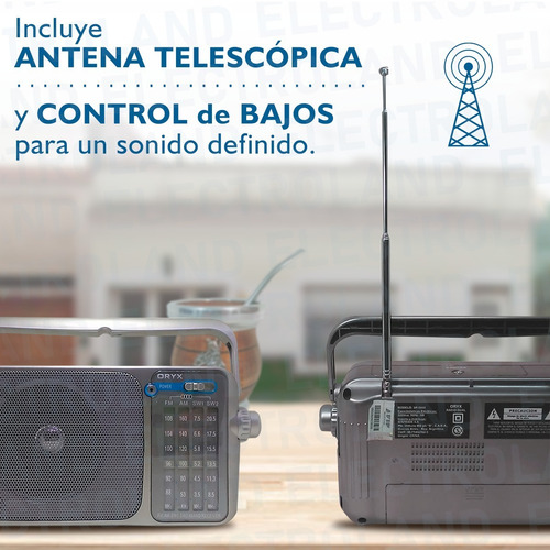 Radio Portable Retro Oryx Am/fm Alimentación Dual 4 Bandas
