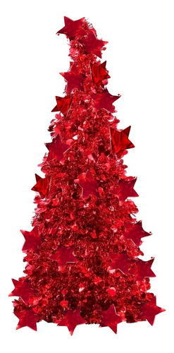 Arbol De Navidad Con Adornos Arbolito 26x10cm Pino De Mesa Color Rojo
