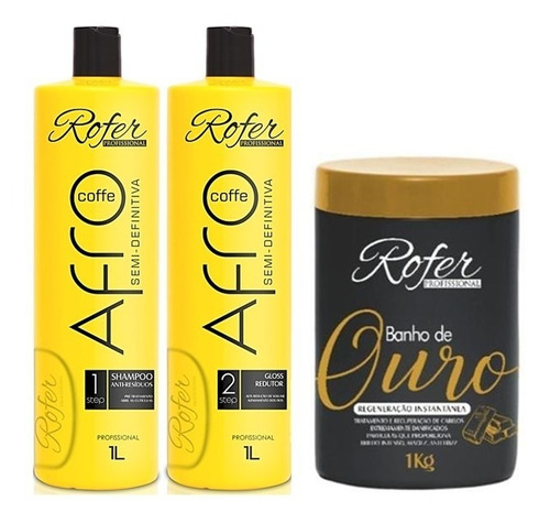 Kit Progressiva Afro + Máscara Regeneradora Banho Ouro Rofer