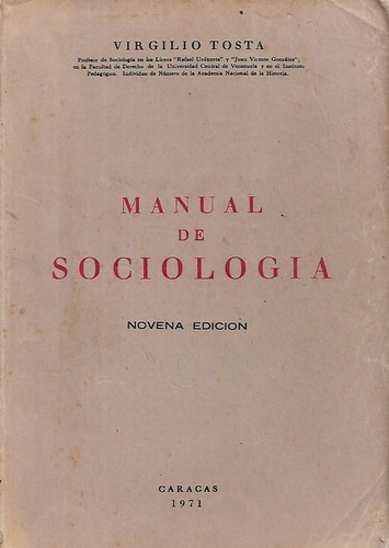 Manual De Sociologia Virgilio Acosta  9na Edc. Yf