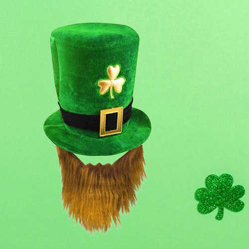 Calle. De Duende De San Patricio Con Barba Marrón Para