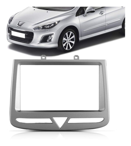 Moldura Dvd 2 Din Peugeot 308 408 12 13 14 15 16 Cinza