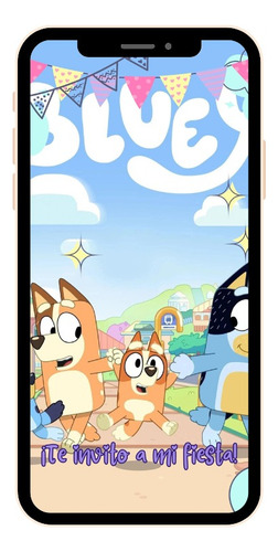 Invitación Digital Bluey Video Animado Cumpleaños Fiesta