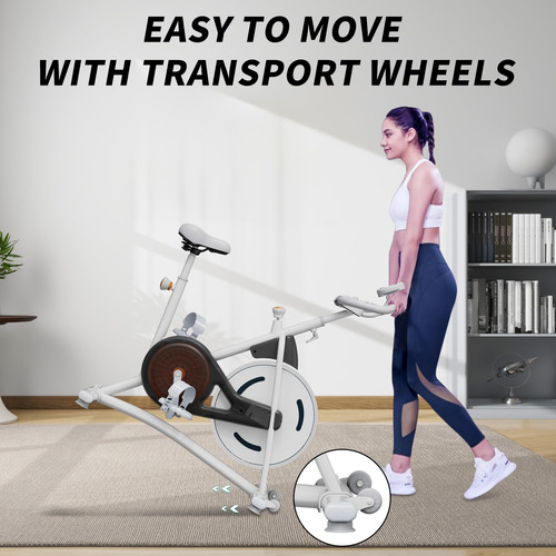 Bicicleta Estática Indoor Para Entrenamiento En Casa Blanco