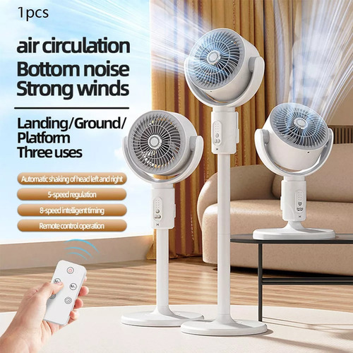 Ventilador Piso Pedestal Con Altura Ajustable Control Remoto