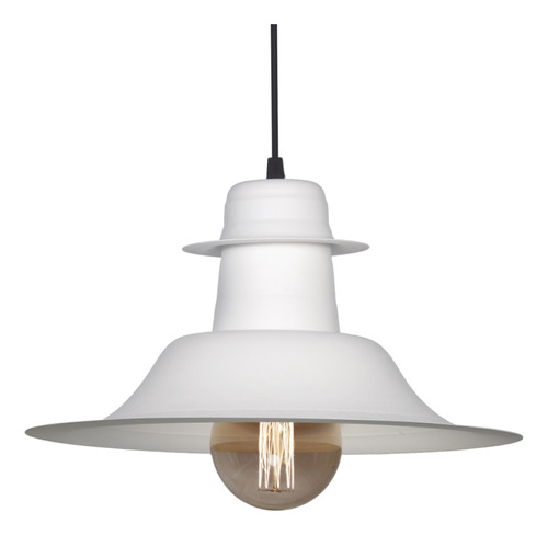 Colgante Sombrero Blanco Bar Deco Moderno C-115 Apto Led