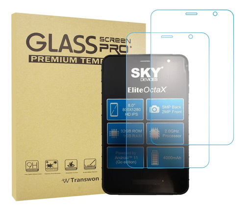 Transwon Protector Pantalla Vidrio Templado Para Sky Deviz