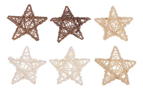 2x De Mimbre Con Forma De Estrella Natural Decoración De