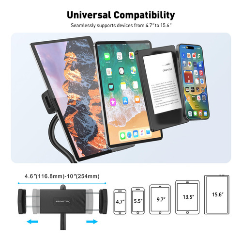 Soporte Para Tableta Abovetek Ajustable Para Cama 4.7-15.6