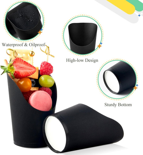 Juego Tazas Para Botanas Individuales Desechables Aperitivos
