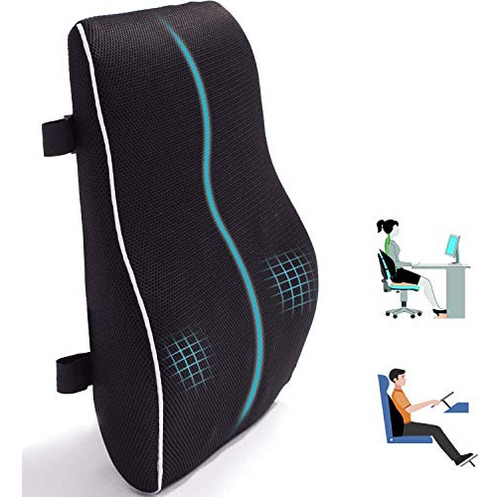 Almohada De Apoyo Lumbar Silla De Oficina Cojín De Esp...