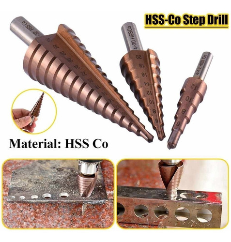 Broca Escalonada Hss-cobalto 3 Pcs