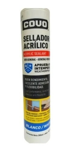 Sellador Acrilico Multi-uso 300 Ml Blanco Covo