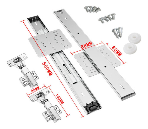 Rieles Deslizantes Para Puertas De Armario Abatibles, 550 Mm