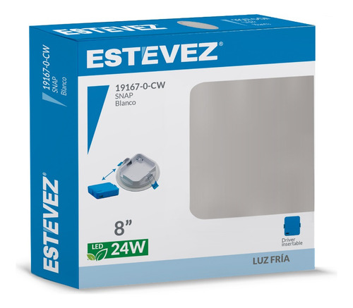 Pack 4 Lámparas Techo Led 24w, 6500k, Estévez, Color Blanco