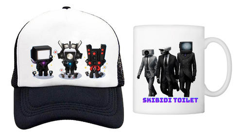 Gorra Skibidi Trio De Titanes Y Taza De La Alianza