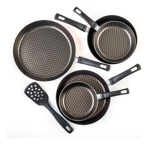 Juego 5 Sartenes Fashion Cook Cinsa Con Antiadherente Thermocell Multicolor