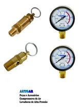 Comprar Manômetro 300lbs + Valvula De Segurança 175lbs Compressores