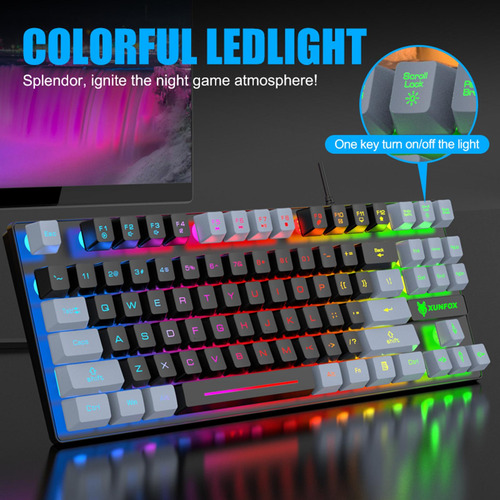 Teclado Para Juegos Teclado Con Cable Usb Ergonómico,