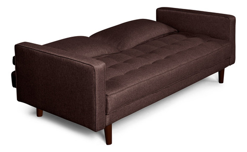 Sofá Cama Salim Makora Beehive De Lino Color Chocolate