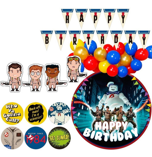 Kit Decoracion Globos Cumple Tematica Ghostbusters Cazafanta