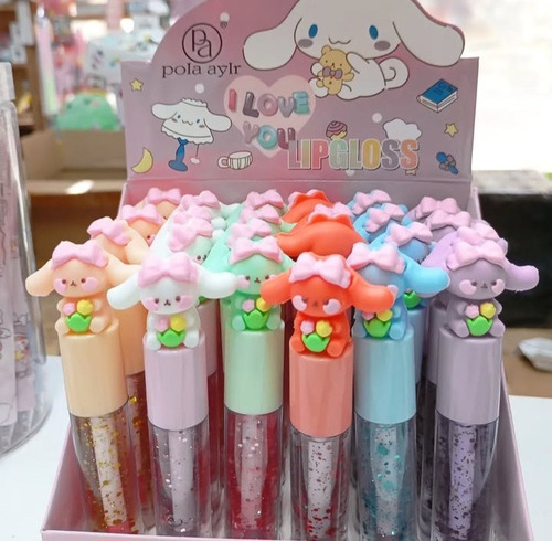 Lip Gloss Con Glitter Con Aroma Modelo De Osito Varios