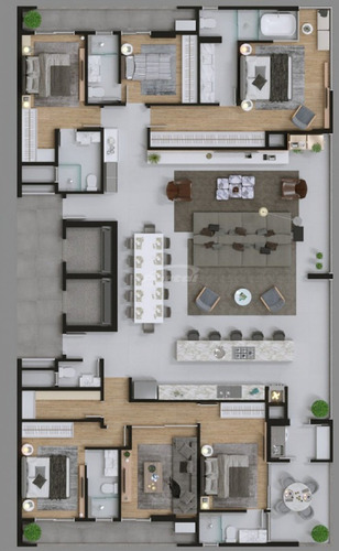 Imagem 21 de 30 de Al Mare Beach Front, Com 5 Suítes Com Home, Sala, Cozinha, Lavabo, Área De Serviço, Sacada C/ Churrasqueira Integrada, 4 Vagas De Garagens E Demais Dependências. Planta Final 01 E 02 Apto Unificado..