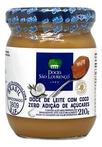 Doce De Leite Coco Diet São Lourenço 210g