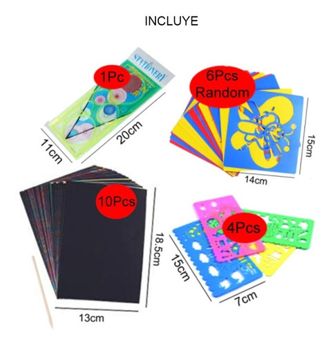 Juguete Didactico Kit De Cartas Para Dibujar Raspando Niños