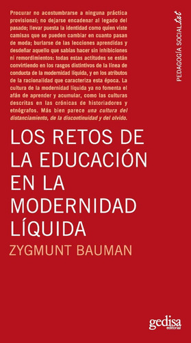 Libro Los Retos De La Educacion En La Modernidad Liquida