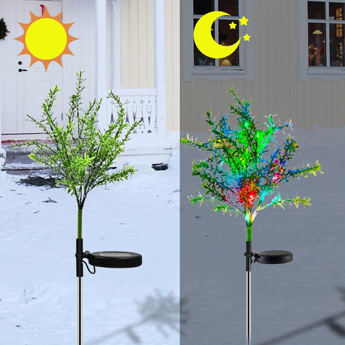 Árbol De Navidad Led Con Luz Nocturna Solar Para Decoración